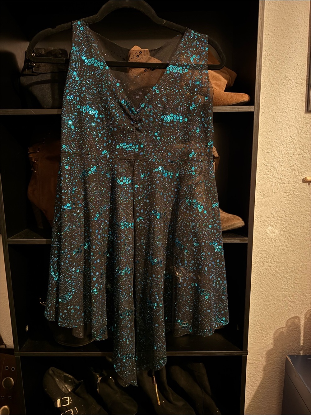 Black and blue sequin fairy top